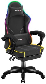 Gamer szék Space RGB lábtartóval fekete