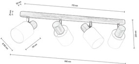 Spot-Light DO2248456 - TRENDY 4xE27/15W/230V mennyezeti spot borovi