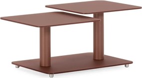 Terrakotta színű üveg dohányzóasztal 54x115 cm Elvi – Marckeric