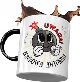 Fekete Bögre Antonina Lányoknak Ajándék Nyomtatott Fotóval