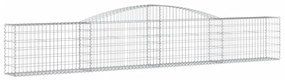 vidaXL 3 db íves horganyzott vas gabion kosár 400x30x60/80 cm