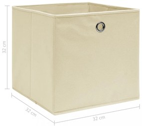 10 db krémszínű szövet tárolódoboz 32 x 32 x 32 cm