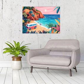 Kép - Lakóautó az óceánnál (70x50 cm)