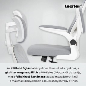Flexo ergonomikus irodai forgószék deréktámasszal fehér