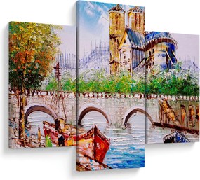 Kép - Olajfestmény a városról (90x60 cm)