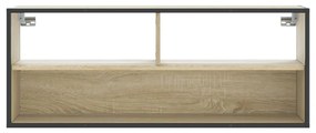sonoma tölgy színű szerelt fa és fém TV-szekrény 100x31x39,5 cm
