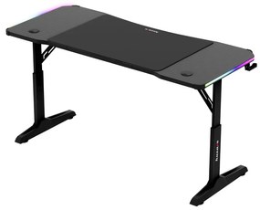 Gamer asztal, elektromos íróasztal Hero RGB fekete carbon 140 x 60 cm
