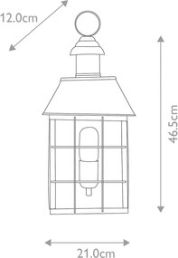Elstead Lighting HYDE PARK HYDE-PARK-BR Fali lámpa 1x60W/E27 IP44