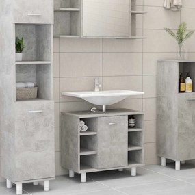 Betonszürke szerelt fa fürdőszobaszekrény 60 x 32 x 53,5 cm