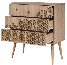Trio 120 Komód 3 fiókkal, Vella, 80x40x90 cm, színes