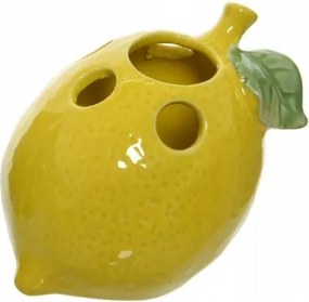 Citrom alakú tavaszi dekoráció 15cm zöld és sárga dísz