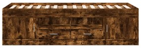 füstös tölgy kanapéágy fiókkal matrac nélkül 75x190 cm
