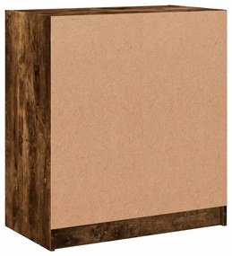 füstös tölgy színű kisszekrény üvegajtókkal 68 x 37 x 75,5 cm