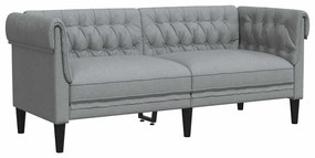 Chesterfield kanapé Világosszürke 182.5 x 74.5 x 74.5 cm szövet
