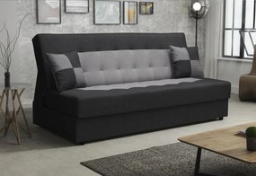 MALENA kanapé ágykiemelő szerkezettel, fekete + szürke