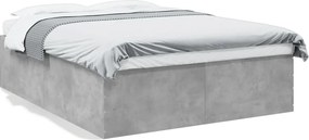 vidaXL betonszürke szerelt fa ágykeret 150 x 200 cm
