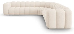 Krémszínű zsenília moduláris sarokkanapé Lupine – Micadoni