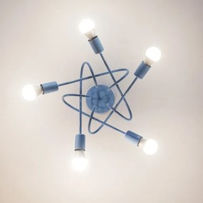 Felületre szerelhető mennyezeti csillár OXFORD 5xE27/15W/230V kék