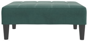 sötétzöld bársony lábzsámoly 77x55x31 cm