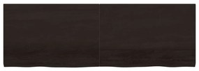 sötétbarna kezelt tömör tölgyfa fali polc 180 x 60 x (2-4) cm