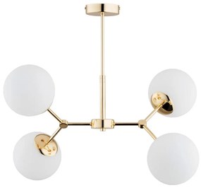 Csillár rúdon FOTON 4xE14/40W/230V arany/fehér