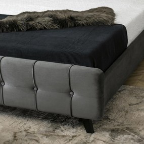 Franciaágy 160 cm Luchan (szürke) (ágyráccsal). 1119163