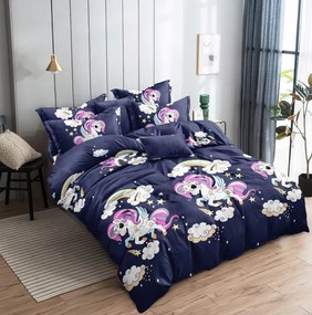 UNICORN kék gyermek mikroszálas ágyneműhuzat Ágyneműhuzat mérete: 70 x 80 cm | 140 x 200 cm