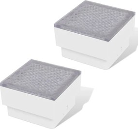 vidaXL 2 db LED földbe építhető izzó / kültéri lámpa 100 x 100 x 68 mm
