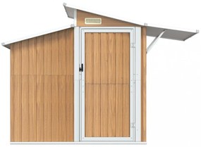 barna horganyzott acél kerti fészer 270 x 130 x 208,5 cm