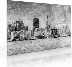 Üveg kép - Kávé művészeti város (70x50 cm)
