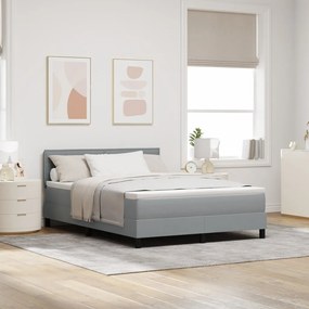 Box Spring Ágy matraccal Világosszürke 140x190 cm Szövet