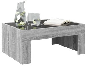 Szürke sonoma végtelen hatású LED-es dohányzóasztal 70x50x30 cm