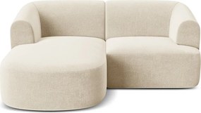 Bézs bársony sarokkanapé (bal oldali-heverő résszel) Campi – Cosmopolitan Design