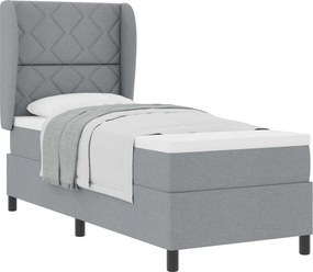 vidaXL Boxrugós ágy matracmal Világosszürke 80 x 200 cm szövet