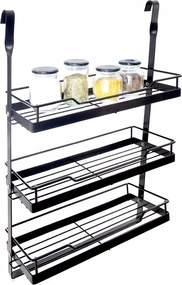 Konyhai polc akasztós 3 vízszintes Reling fém fekete Radka Orion