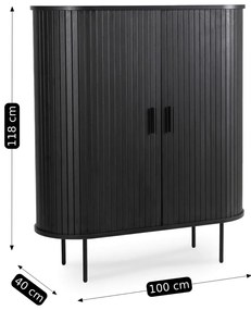 Komoda Dwudrzwiowa Rozsuwana 100 cm TRISH Czarna