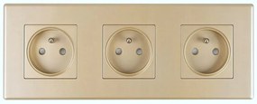 Kontakt Elektromos Aljzat Műanyag Keret Matt FI60 Tripla 3x1 Arany