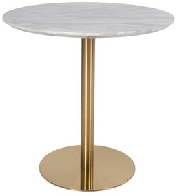 Kerek étkezőasztal márvány dekoros asztallappal ø 90 cm Bolzano – House Nordic