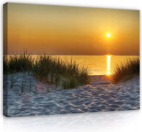 Vászonkép 100x80 Naplemente tengerpart tenger nyugalom természet esti fény