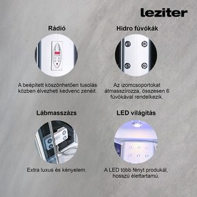 Vital mélytálcás hidromasszázs zuhanykabin, 80x80 cm-es méretben