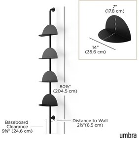 Fekete fém moduláris polcrendszer 27x203,5 cm Solis – Umbra
