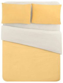 Sárga-krémszínű kétszemélyes-hosszabbított pamut ágyneműhuzat lepedővel 200x220 cm – Mila Home