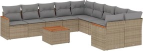 vidaXL 11részes vegyes bézs polyrattan kerti ülőgarnitúra párnákkal