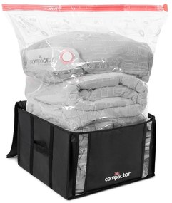Vákuumos-megerősített textil ruhatároló doboz szett 2 db-os 42x25x25 cm Black Edition – Compactor
