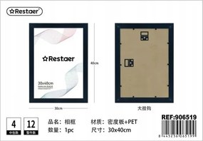 Képkeret 30x40cm strapabíró fekete