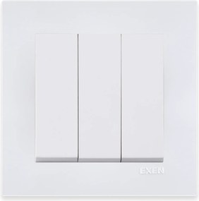 Exen Hármas kapcsoló Falsík alatti kapcsoló Kontakt Fehér keret Fehér