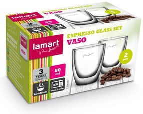 Lamart LT9009 Espresso Vaso pohárkészlet, 80 ml, 2db