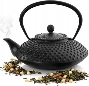 Öntöttvas Teáskanna 1,25L Fekete Acél Tea- És Gyógynövényfőző