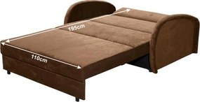 Széthúzható fotel, barna, MILI 2