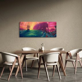 Kép - Olajfestmény, Vitorlázás egy fantasztikus birodalomba (120x50 cm)